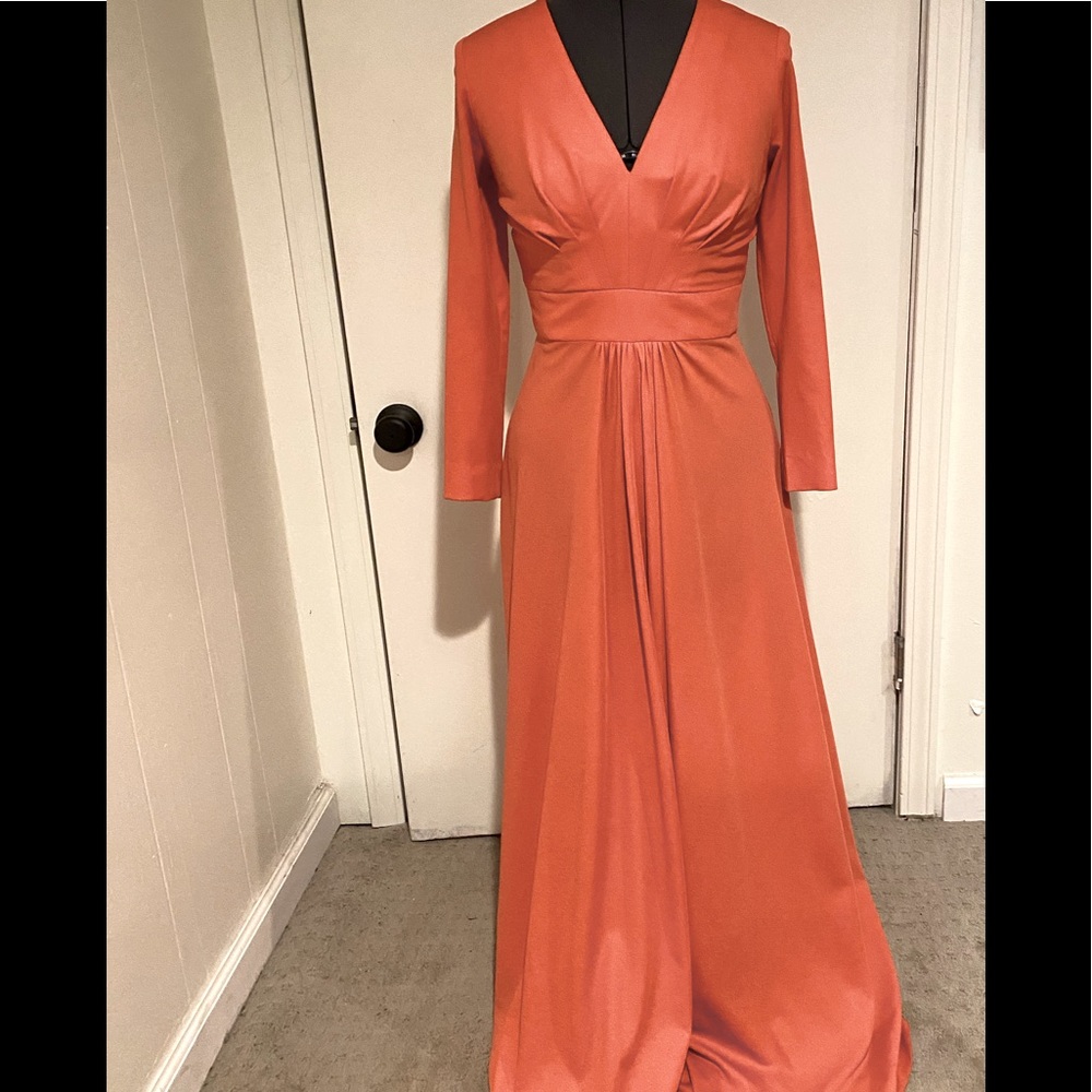 Vintage 1970s Julie Miller coral  dress